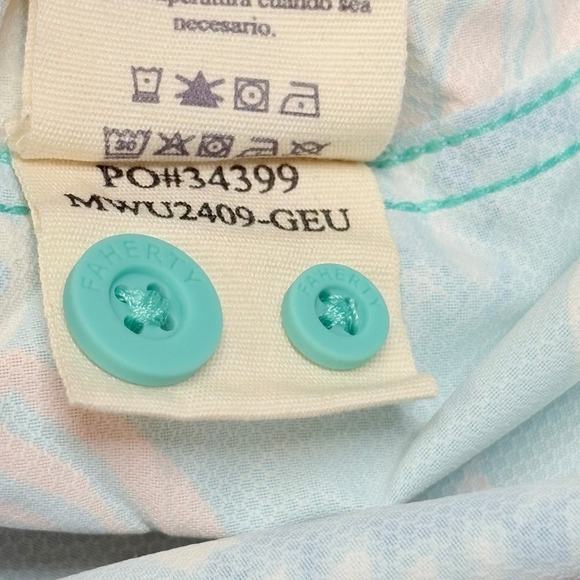 Faherty Shorelite Floral Button Down Shirt Mens M Ventilated Back NWT $148 - Picture 9 of 12